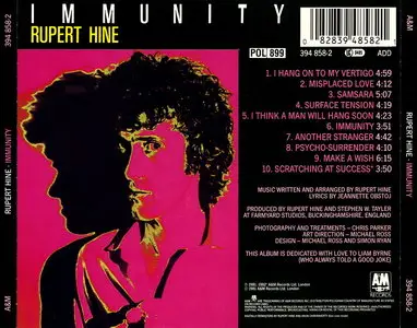 Rupert Hine - Immunity (1981) [Remastered 1989]
