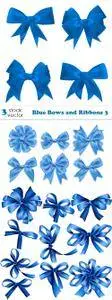 Vectors - Blue Bows and Ribbons 3