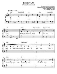 I See You (Theme From Avatar) - Avatar Movie, James Horner, Leona Lewis (Easy Piano)