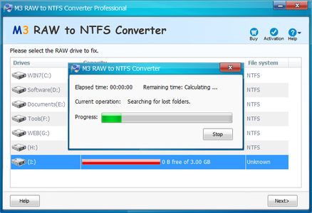 M3 RAW to FAT32 / NTFS Converter 3.7