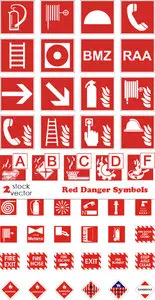 Vectors - Red Danger Symbols