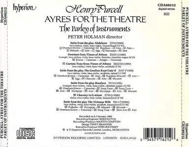 Peter Holman, Parley of Instruments - Henry Purcell: Ayres for the Theatre (1987)