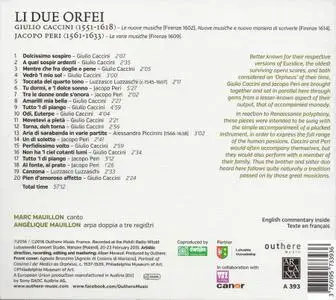 Marc Mauillon & Angélique Mauillon - Giulio Caccini & Jacopo Peri: Li due Orfei (2016)