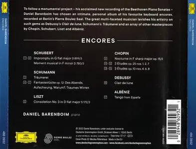 Daniel Barenboim - Encores: Albéniz, Chopin, Debussy, Liszt, Schubert, Schumann (2022)