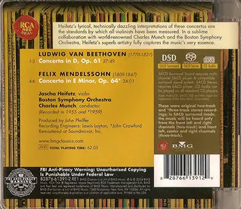 BSO / Charles Munch / Jascha Heifetz - Beethoven & Mendelsohn: Violin Concertos (2006) {Hybrid-SACD // ISO & HiRes FLAC}