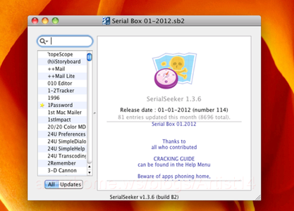 Serial Box 01.2012 Mac OS X