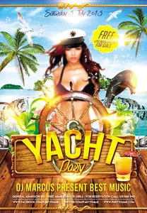 Yacht Party - Flyer PSD Template plus Facebook Cover