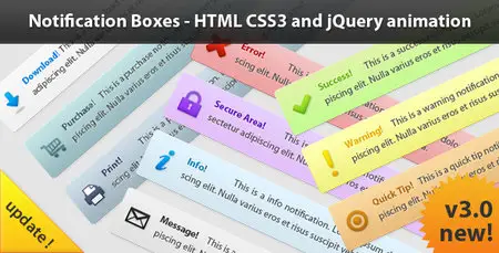 Notification Boxes 3.0 – CodeCanyon CSS Tools