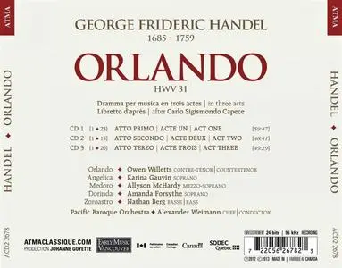 Alexander Weimann, Pacific Baroque Orchestra - George Frideric Handel: Orlando (2013)