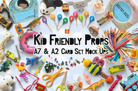 CreativeMarket - Kid Friendly Props & Cardset Mockups