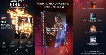 GraphicRiver - Animated Photoshop Effects Action Bundle 2