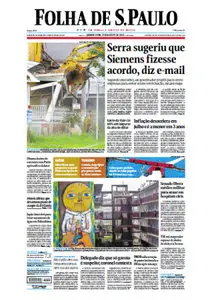 Jornal Folha de São Paulo - 8 de agosto de 2013 - Quinta