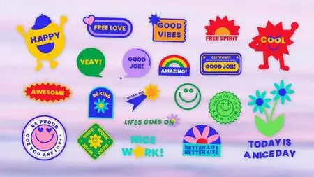 Sticker Pack - Retro Y2K Vibrant After Effects Project Template 51801505