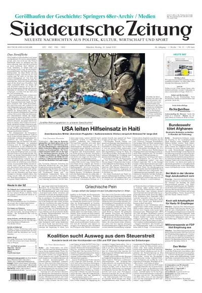 Sueddeutsche Zeitung vom 18.01.2010