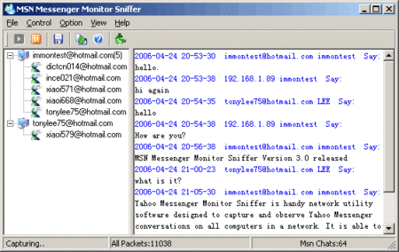 MSN Messenger Monitor Sniffer 3.6.0.2