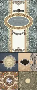 Vintage Floral Backgrounds Vector 9