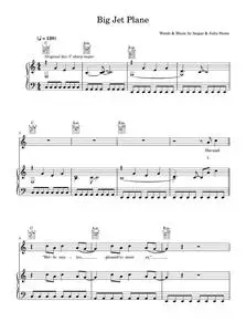 Big jet plane - Angus & Julia Stone (Piano-Vocal-Guitar (Piano Accompaniment))