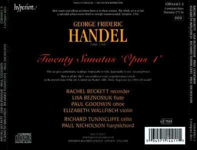 R. Beckett, L. Beznosiuk, P. Goodwin, E. Wallfisch, R. Tunnicliffe, P. Nicholson - Handel: 20 Sonatas 'Opus 1' (2014)