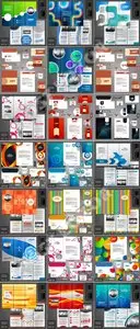 Corporate identity template and tri-fold brochure collection vector