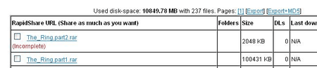 Official Rapidshare Manager 2008