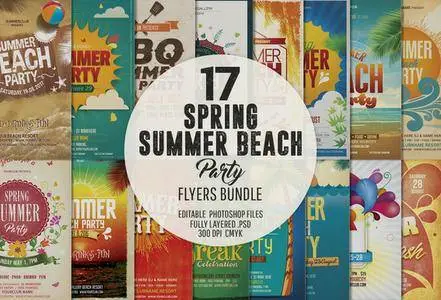 CreativeMarket - Spring Summer Party Flyer Bundle
