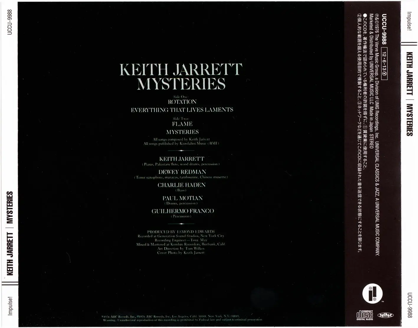 Keith Jarrett - Mysteries (1976) {2013 Japan Jazz The Best Series 24-bit Remaster UCCU-9988}