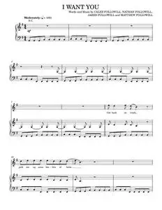 I want you - Kings of Leon (Piano-Vocal-Guitar)