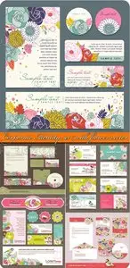 Corporate Identity set with flower vector