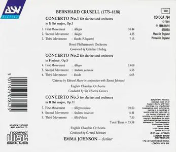 Emma Johnson - Crusell: The 3 Clarinet Concertos (1991)