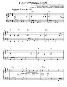 I Don't Wanna Know - Enya, Mario Winans, P. Diddy (Easy Piano)