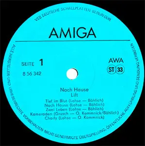 Lift - Nach Hause (Amiga 856 342) (GDR 1987 (Vinyl 24-96 & 16-44.1)