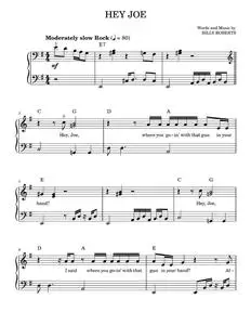 Hey joe - Jimi Hendrix (Easy Piano)