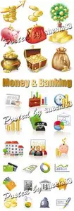 Money & Banking Icons Vector