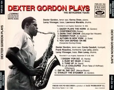 Dexter Gordon Plays: The Bethlehem Years - 1955 (1990)