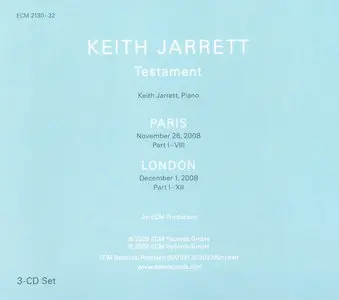 Keith Jarrett - Paris / London. Testament (2009) [3CD Set]