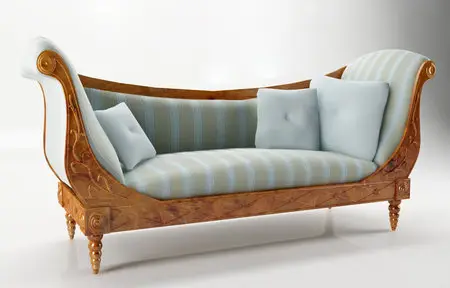 3D model of sofa is in classics style