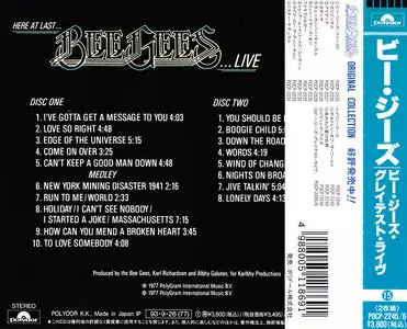 Bee Gees - Here At Last... Bee Gees... Live (1977) 2CD, Japanese Reissue 1993