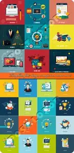 Templates flat design concept icon vector set 38
