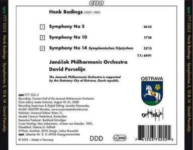 Henk Badings - Symphonies Nos. 3, 10 and 14