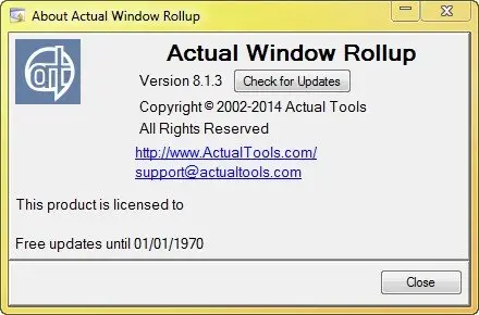 Actual Window Rollup 8.1.3