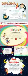 Vectors - Certificate Templates with Kids 13