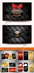 Vip elegant invitation cards vector 3