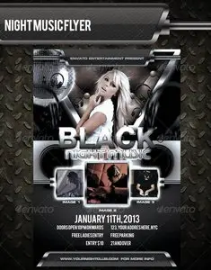 GraphicRiver Black Night Music Flyer Template