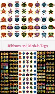 Vector Ribbons and Medals Tags qBee