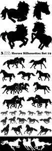 Vectors - Horses Silhouettes Set 19