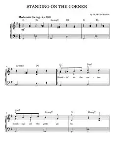 Standing on the corner - The Four Lads (Easy Piano)