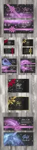 Voucher gift certificate and banners with abstract design