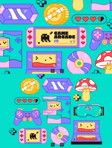 EE - Green Video Game Arcade Illustration XA6JV6A