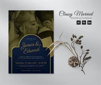 Classy Married Wedding Invitation