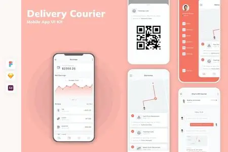 Delivery Courier Mobile App UI Kit